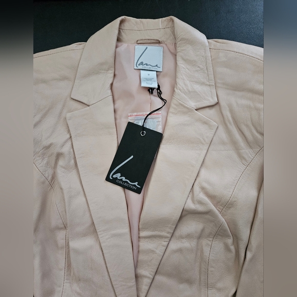 NWT - Lamb Leather Lane Collection Light Tan Blazer - Size 16 - Picture 4 of 11